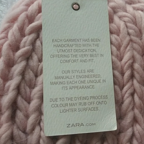 Zara Accessories Pink Chunky Knit Adult Beanie - Picture 3 of 4